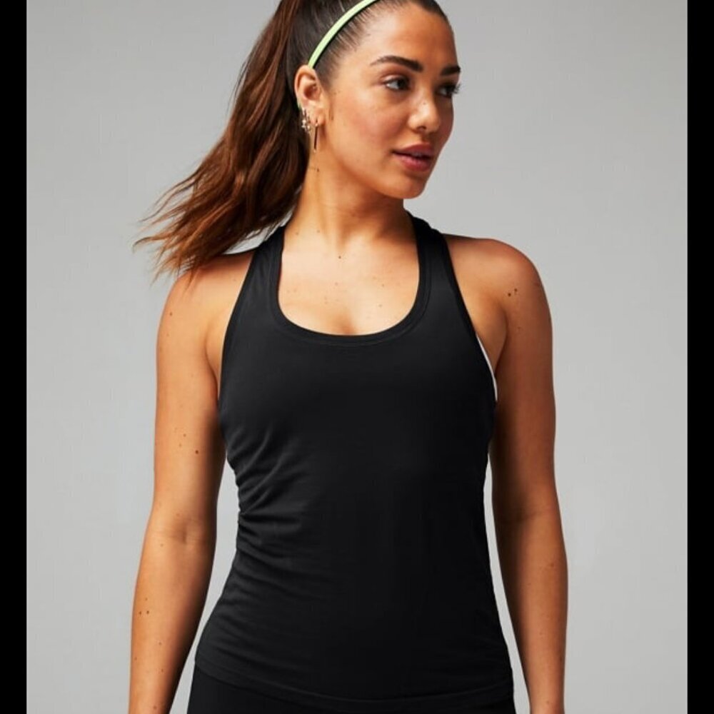 Fabletics Tech Racerback Tank Black Size Large - Picture 11 of 12
